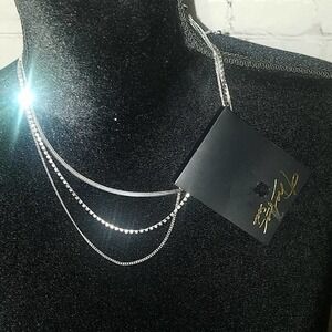 NWT THALIA SODI 3 tier silver necklace